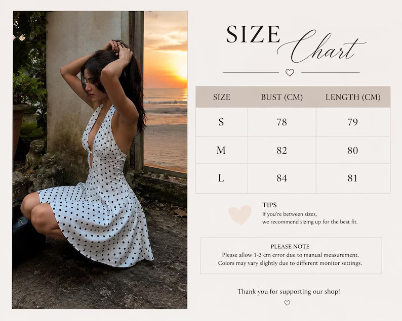 Polka Dot Retro Dress Vintage Inspired Outfit Women Summer Backless Mini Dress