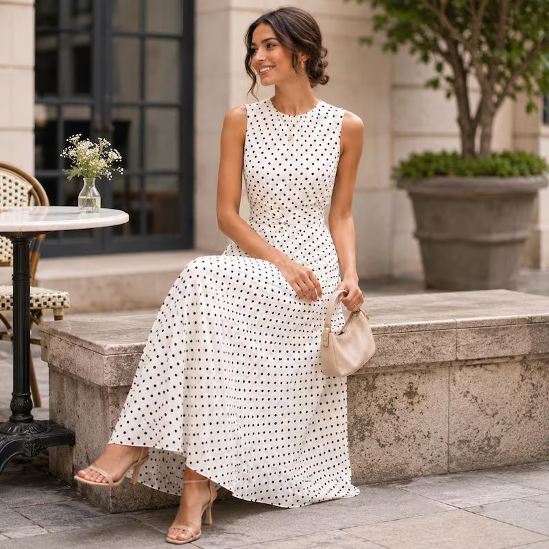 The MonCherie Polka Dot Midi Dress