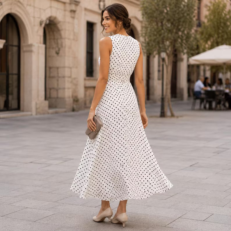 The MonCherie Polka Dot Midi Dress